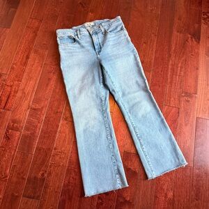 Madewell Mid Rise Kick Out Jeans Raw Hem Size 30